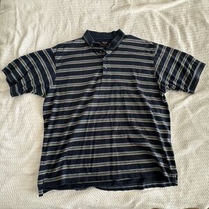 Large Striped Golf Polo Shirt